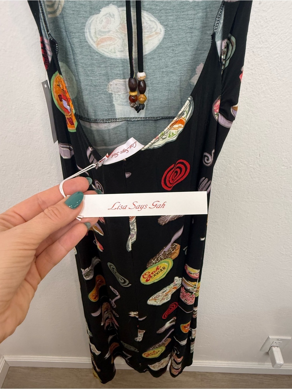 Lisa Says Gah Maya Midi Dress XL Caviar Dreams Print Open Back Sleeveless NWT - Picture 7 of 8